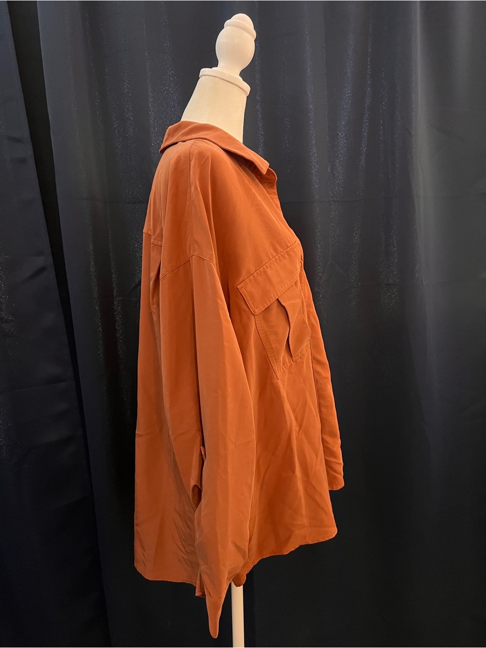 Old Navy Rust Orange Oversized Button Down Shirt XXL Utility - Picture 2 of 5